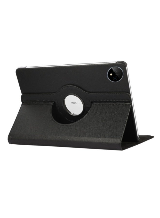 لـ Honor Pad 10 12.1 بوصة 2025 غطاء الحالة ، وقف زاوية متعددة + قوس 360 دوار + غطاء واقي رقيق من الجلد مقاوم للصدمات ، أسود - Image 1